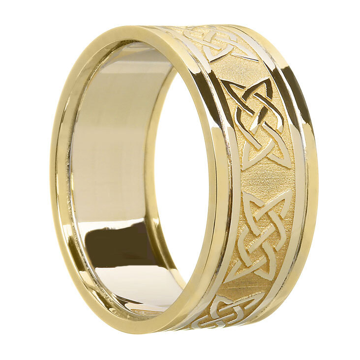 Striking 10K Yellow Gold Celtic Knot Gift Set With a Florentine Finish