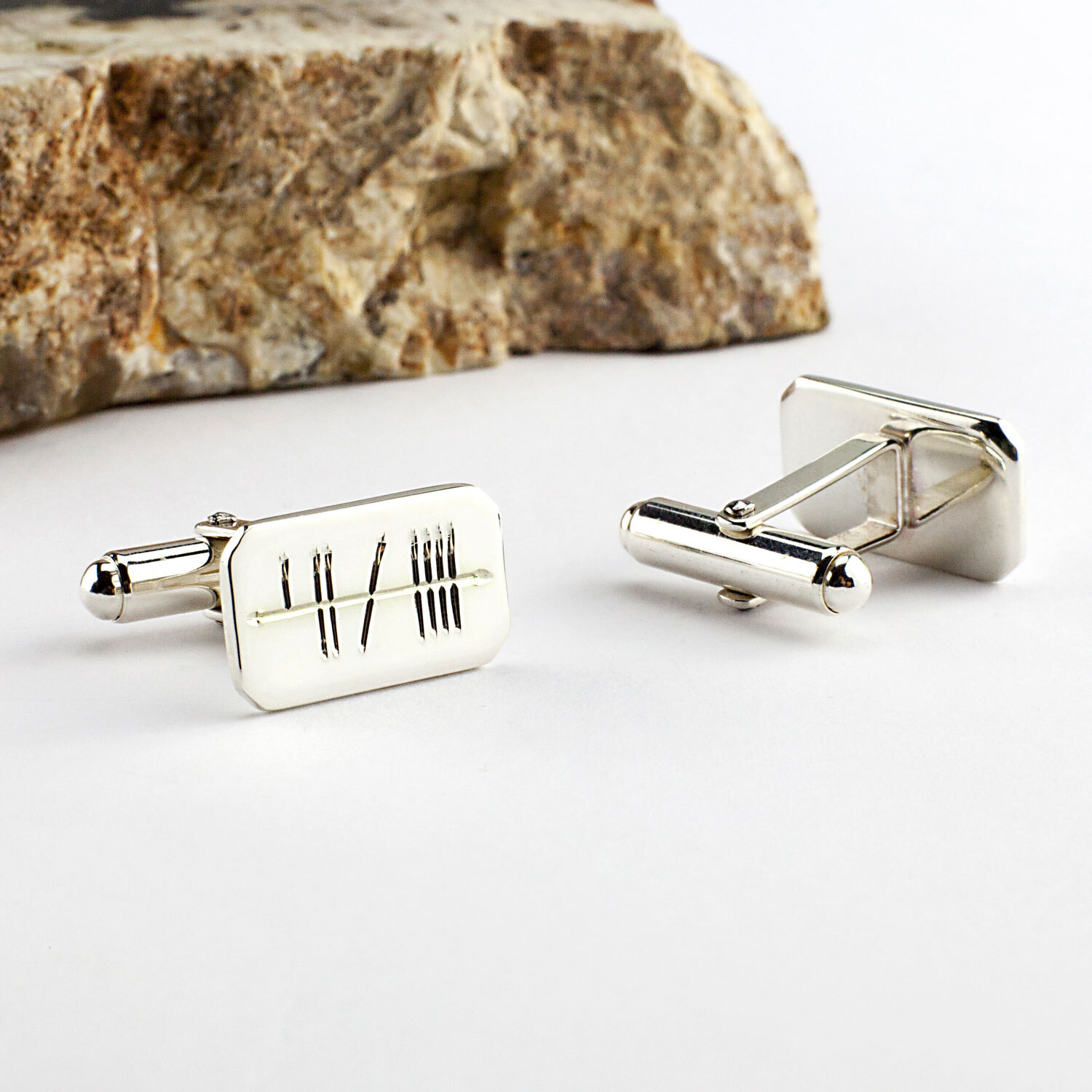 Personalized silver clearance cufflinks