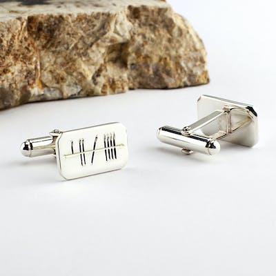 Personalized Hand-Engraved Ogham Cufflinks