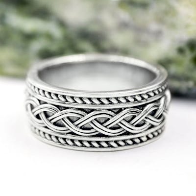 Sterling Silver Mens Celtic Ring