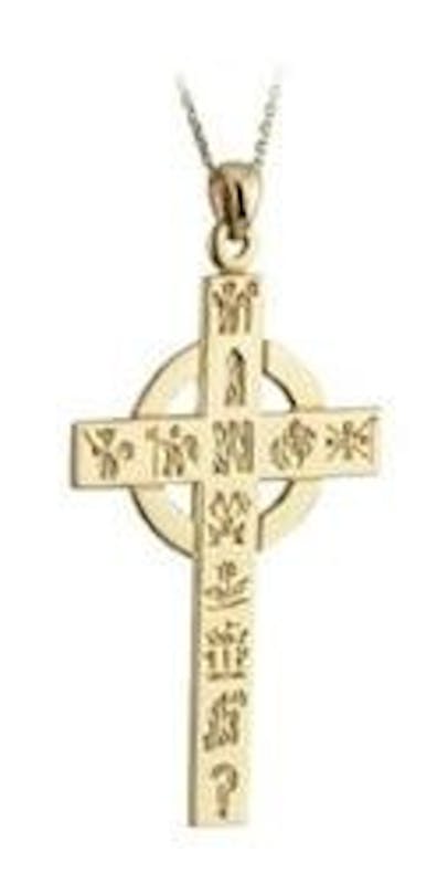 14K Gold Small History of Ireland Cross… | My Irish Jeweler