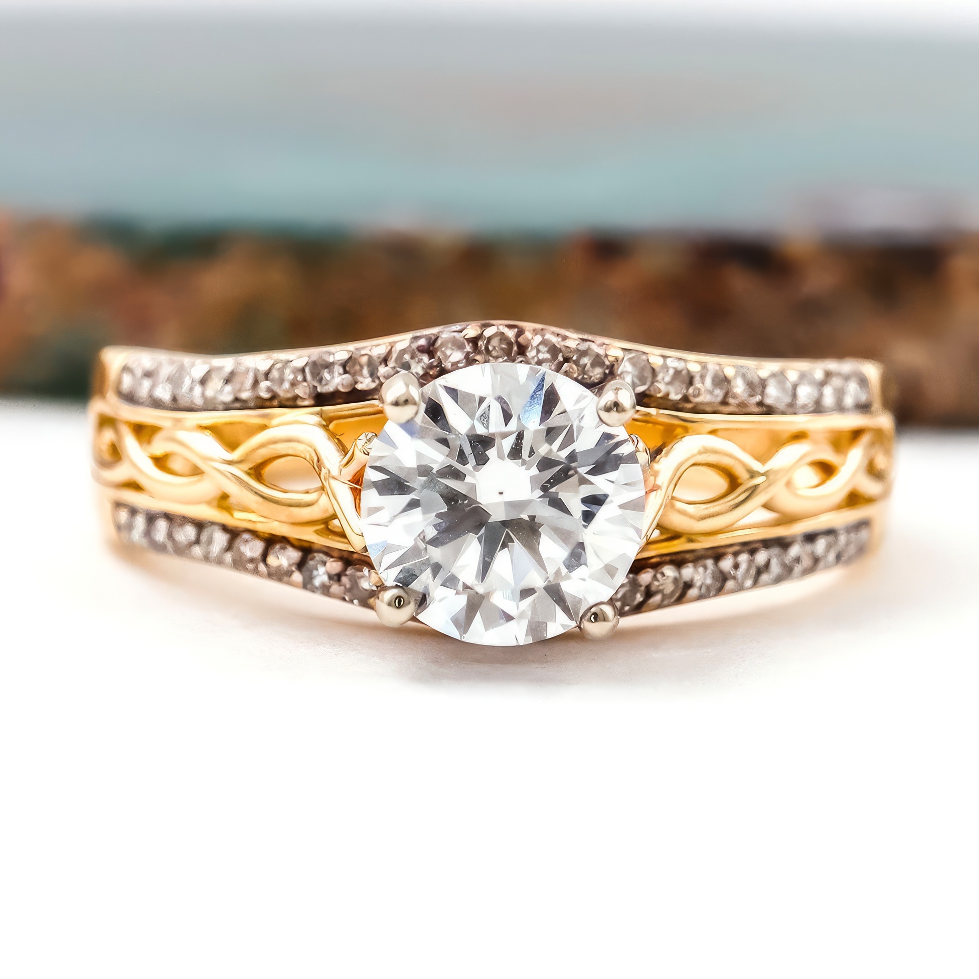 Diamond Celtic Knot Ring