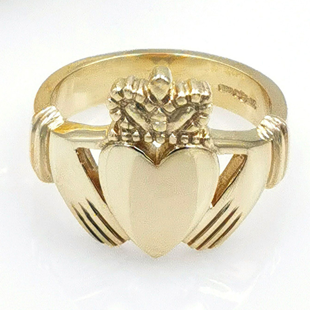 Mens white gold sale claddagh ring