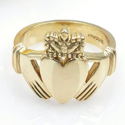 Large and Heavy Mens Claddagh Ring