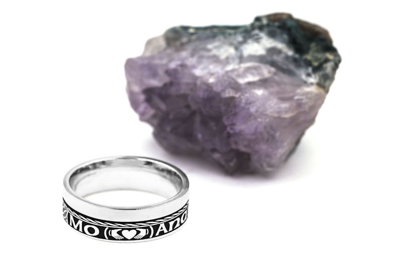 Real Sterling Silver Mo Anam Cara 7.3mm Ring With a Oxidized Finish