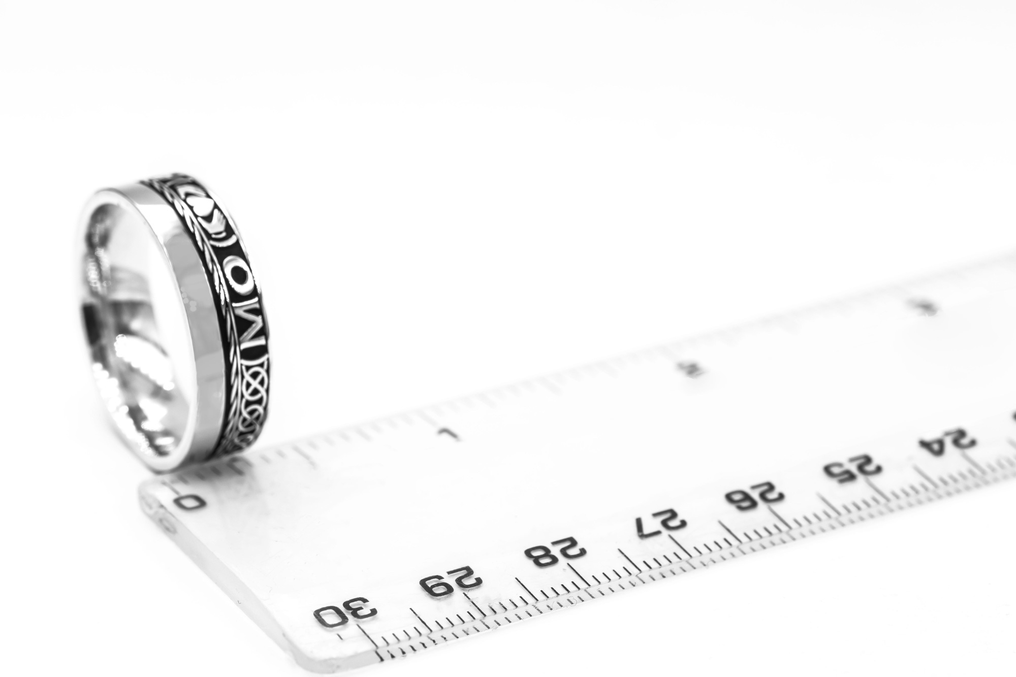 Striking Sterling Silver Mo Anam Cara 7.3mm Ring With a Oxidized Finish