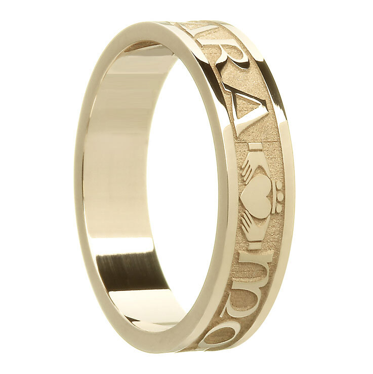 Genuine Yellow Gold Mo Anam Cara Gift Set With a Florentine Finish