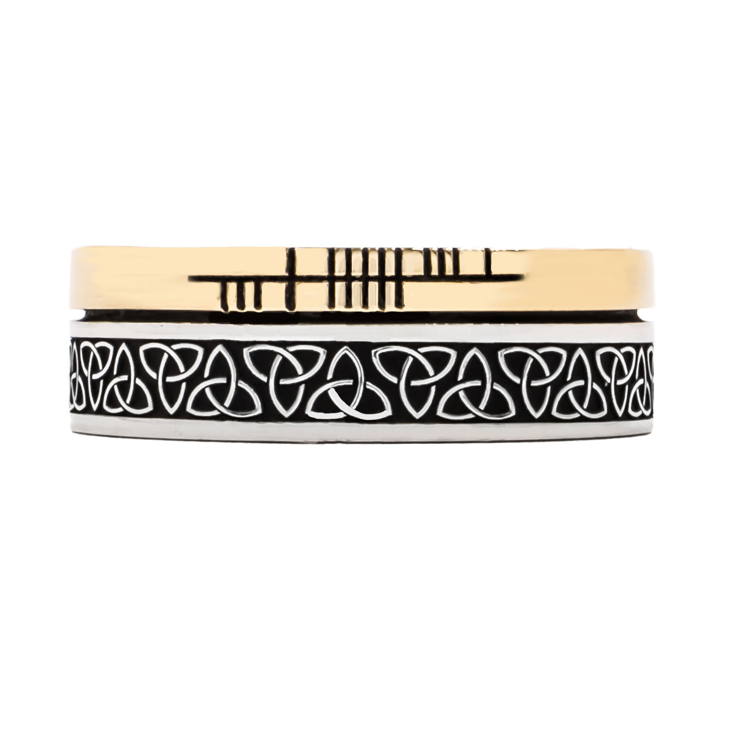 Personalized Ogham Trinity Knot Ring