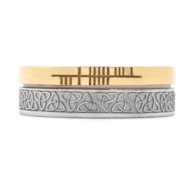 Personalized Ogham Trinity Knot Ring