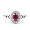 Womens Trinity Knot 0.50ct Natural Ruby Engagement Ring in White Gold - Gallery