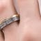 Florentine White Gold & Yellow Gold Ogham Wedding Ring - Model Photo