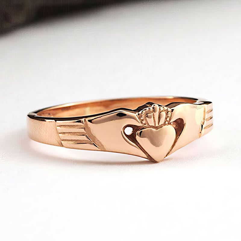 Rose Gold Claddagh Ring, From Ireland