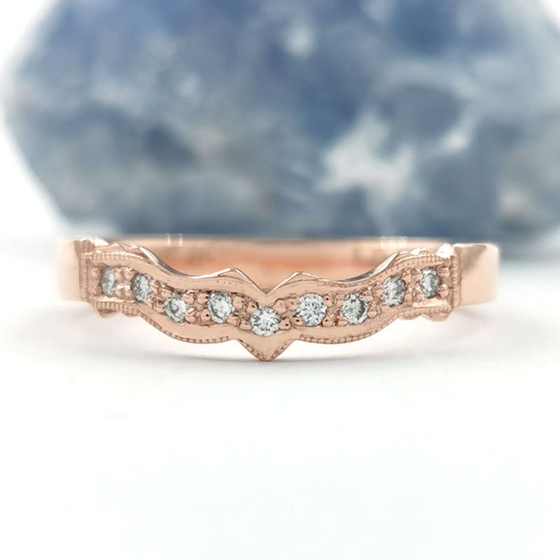 Rose Gold Diamond Wedding Band to Fit Claddagh… My Irish Jeweler