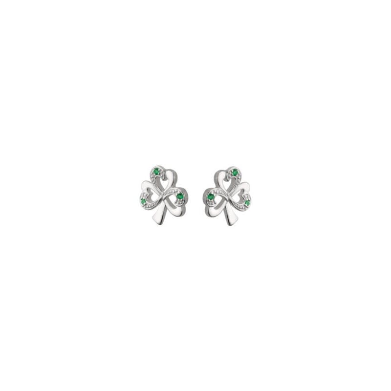 Irish Sterling Silver Shamrock Earrings For Women