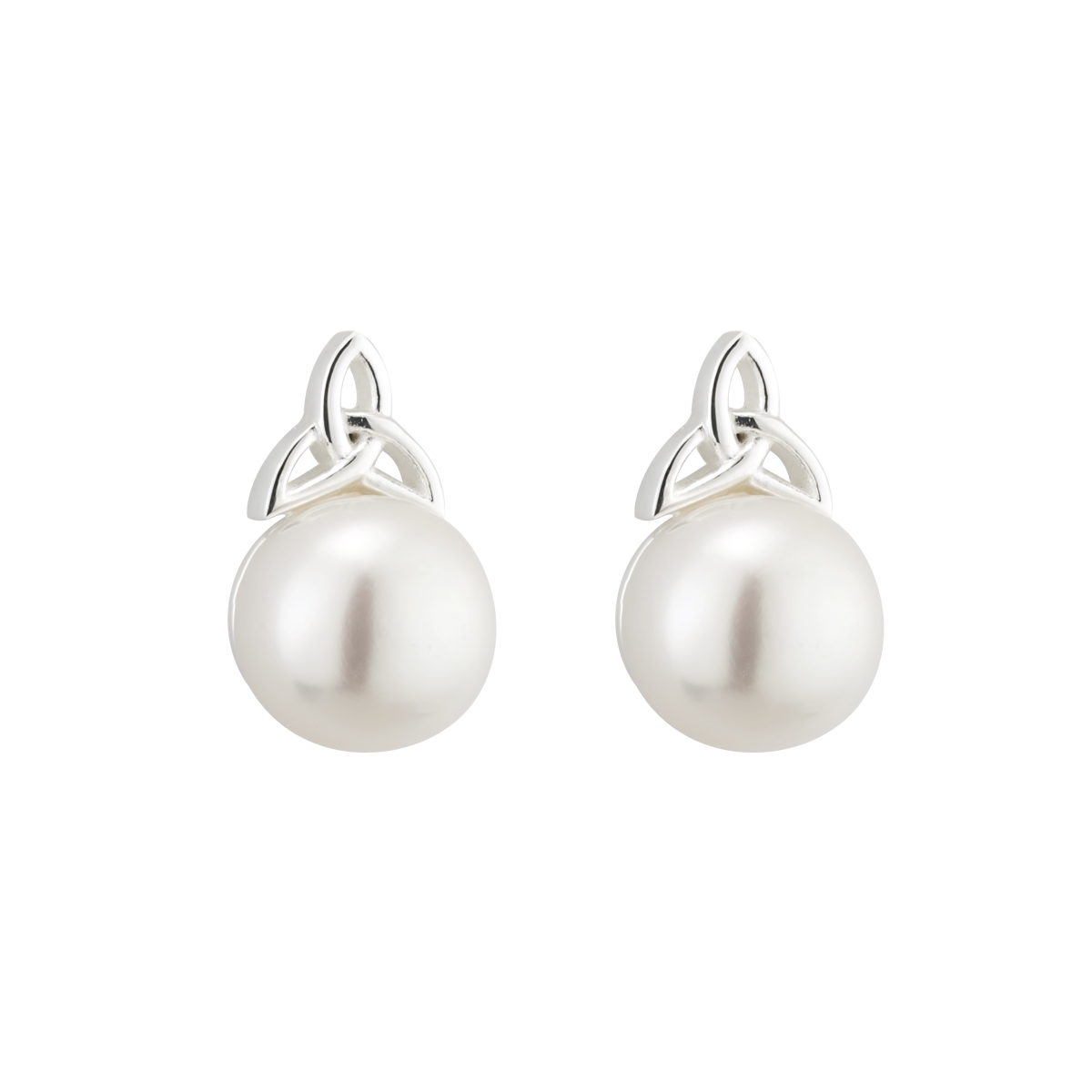 Authentic Sterling Silver Trinity Knot Earrings For Women
