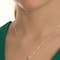 Womens Shamrock & Connemara Marble Necklace in Real Sterling Silver - Model Photo - Gallery