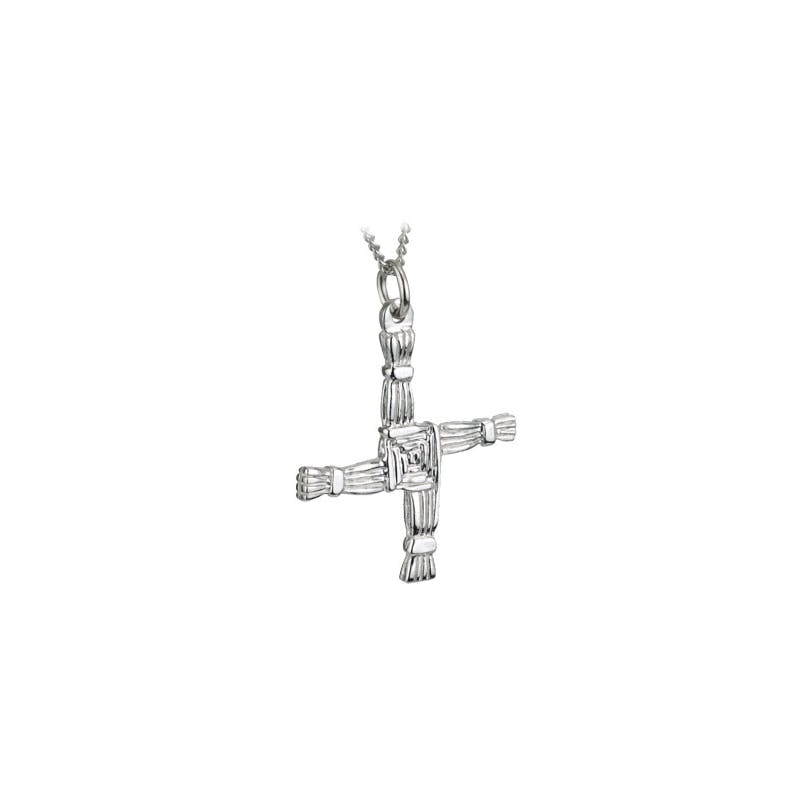 St Brigids Cross - Shown with 18" Light Cable Chain