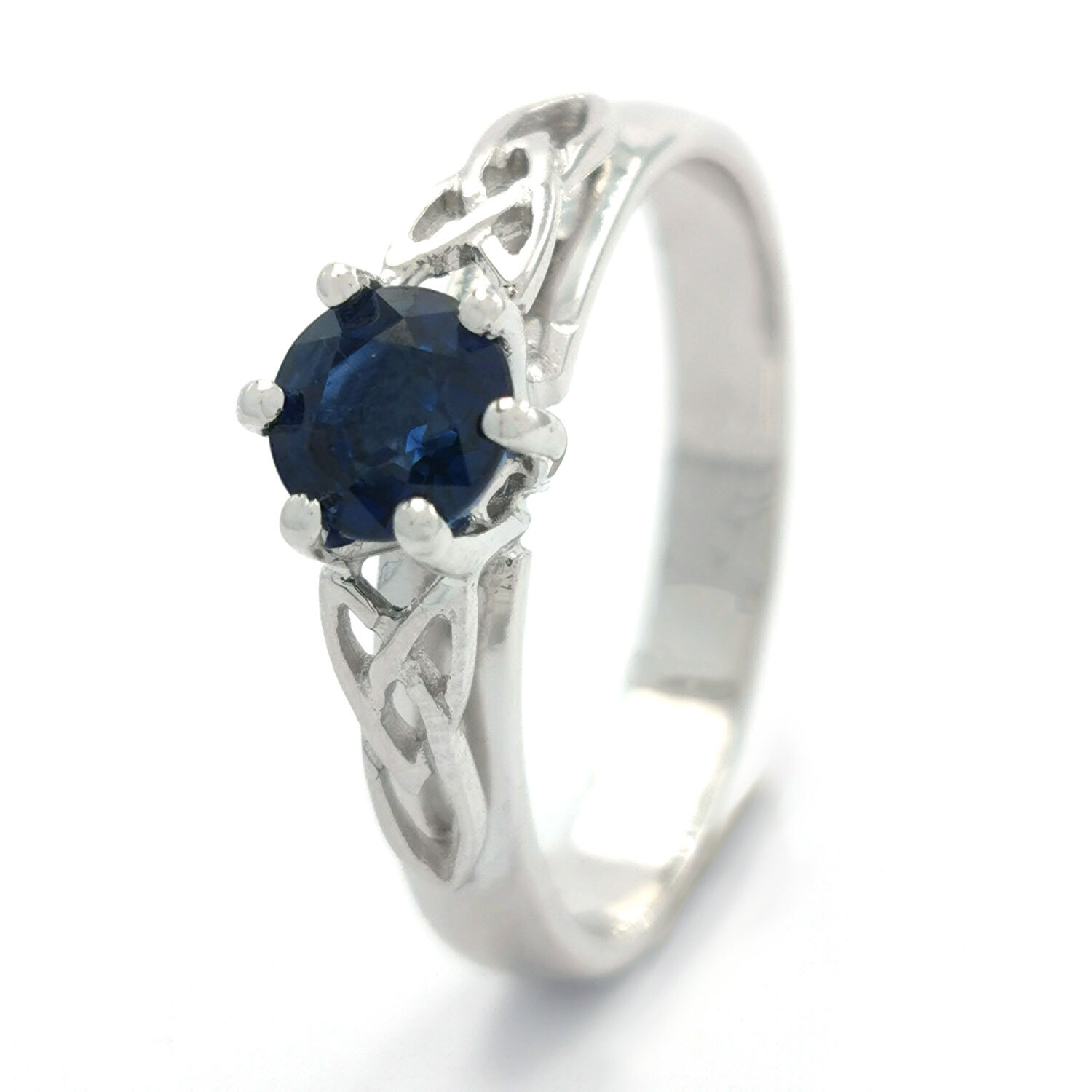 Natural Sapphire Trinity Knot Ring