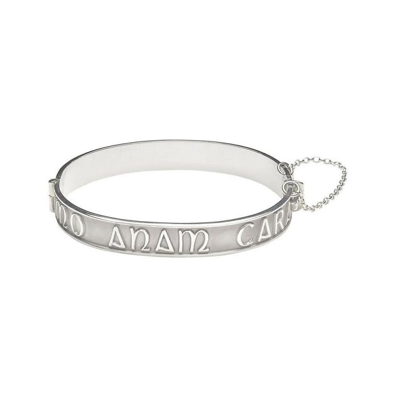 Striking Sterling Silver Mo Anam Cara & Gaelic Bracelet For Women