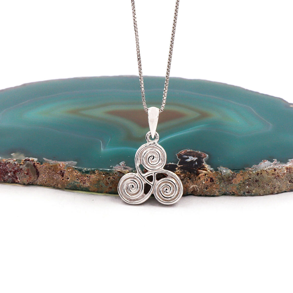 Sterling Silver Newgrange Triskele Necklace, From… | My Irish Jeweler