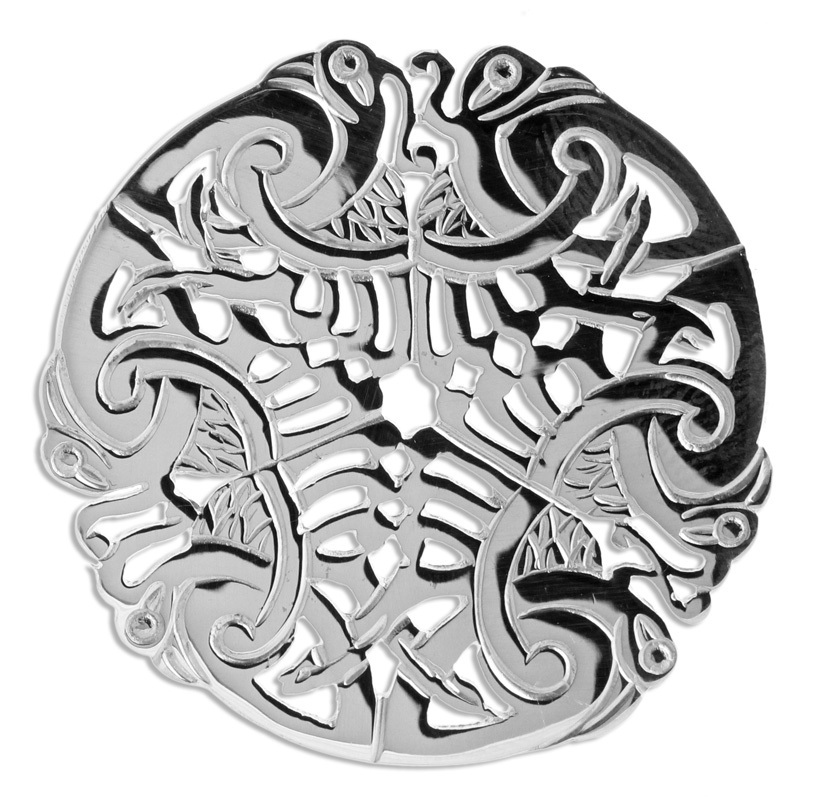 Gorgeous Sterling Silver Book of Kells & Triskele Brooch For Women