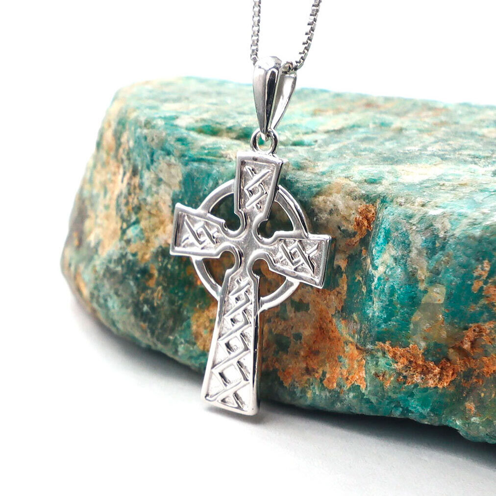 Mens Silver Oxidized Celtic Cross Necklace, From… | My Irish Jeweler