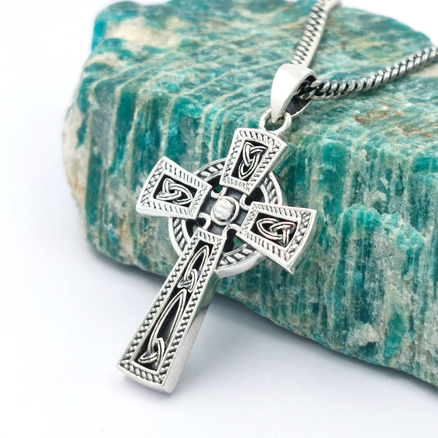 Jewelry Trends Sterling Silver Large Celtic Cross Pendant on 18 Inch B |  Jewelry Trends