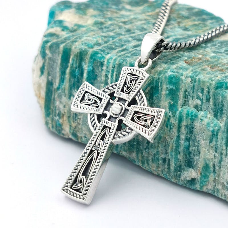 Sterling Silver Heavy Oxidized Celtic Cross