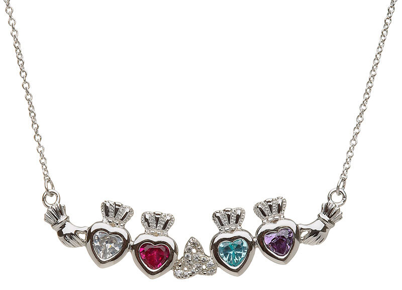 Womens Claddagh Necklace in Real Sterling Silver