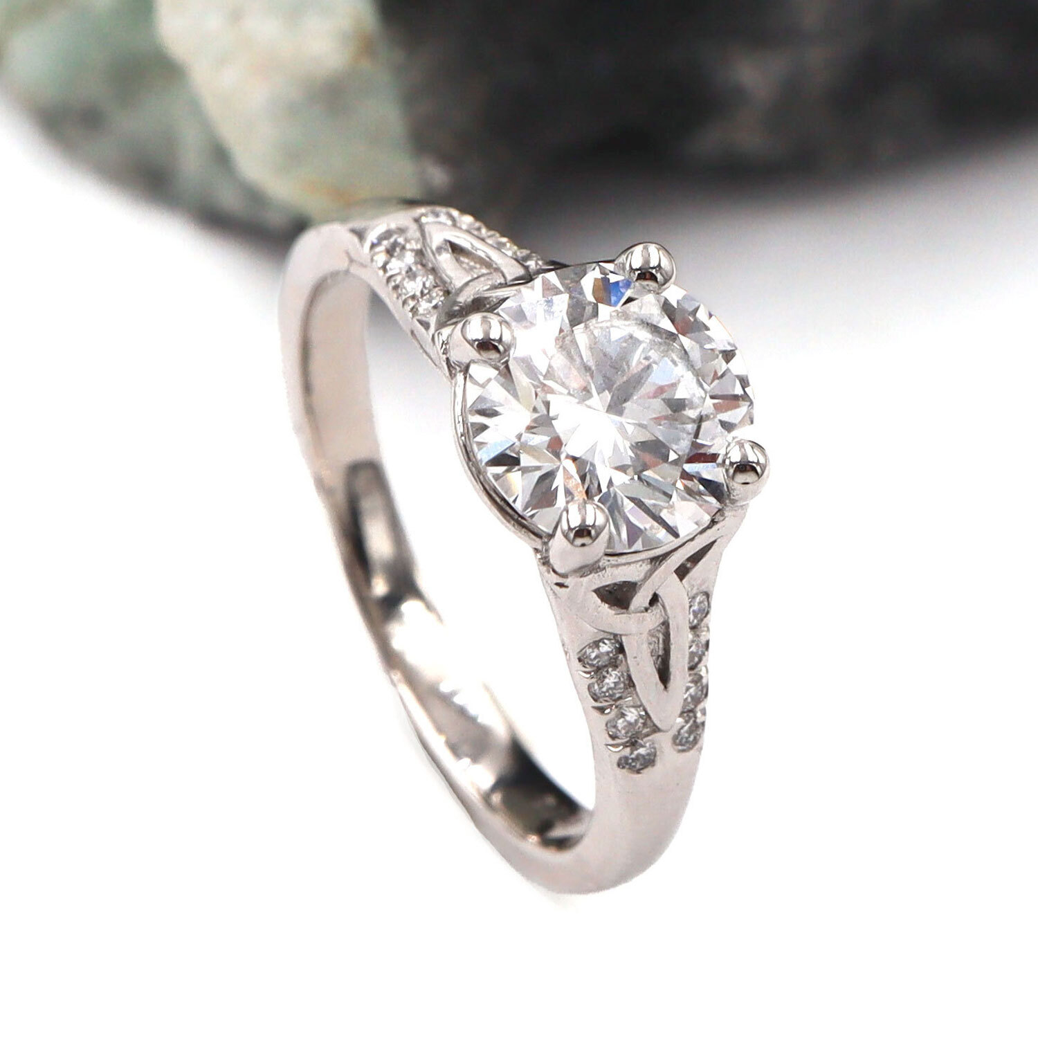 Diamond Trinity Knot Ring