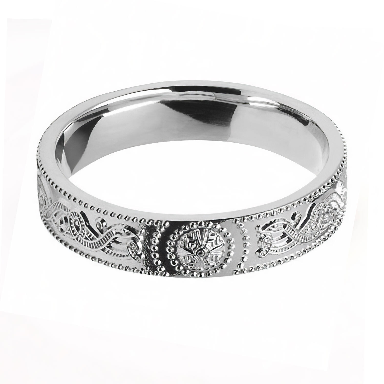 Womens Gorgeous Platinum Celtic Knot 4.5mm Ring