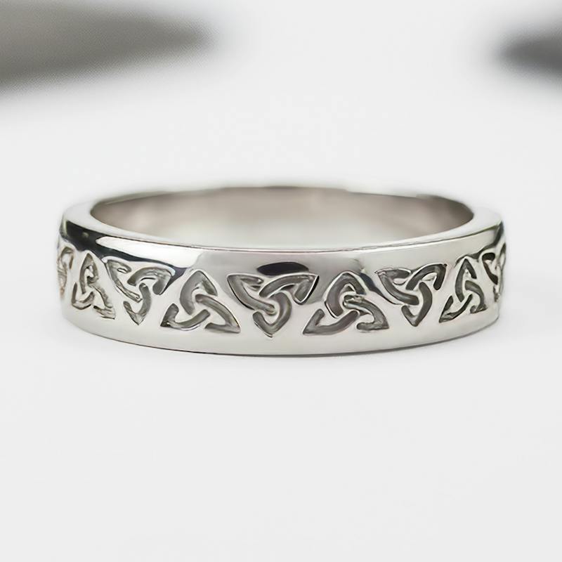 Engraved Trinity Knot Wedding Ring, From Ireland | My Irish Jeweler