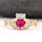 Ruby and Diamond Claddagh Ring - Gallery