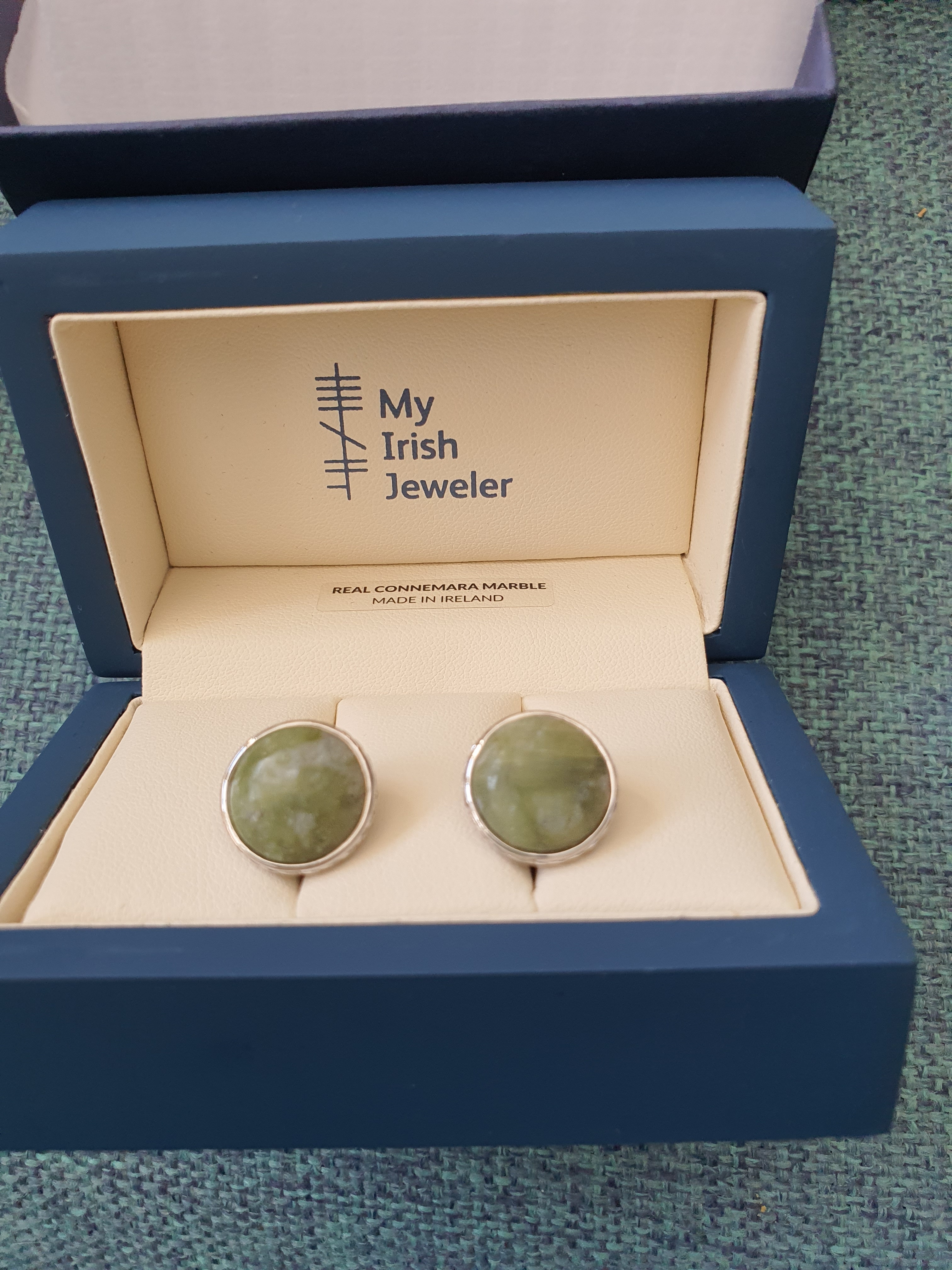 Silver Plated Connemara Marble Cufflinks