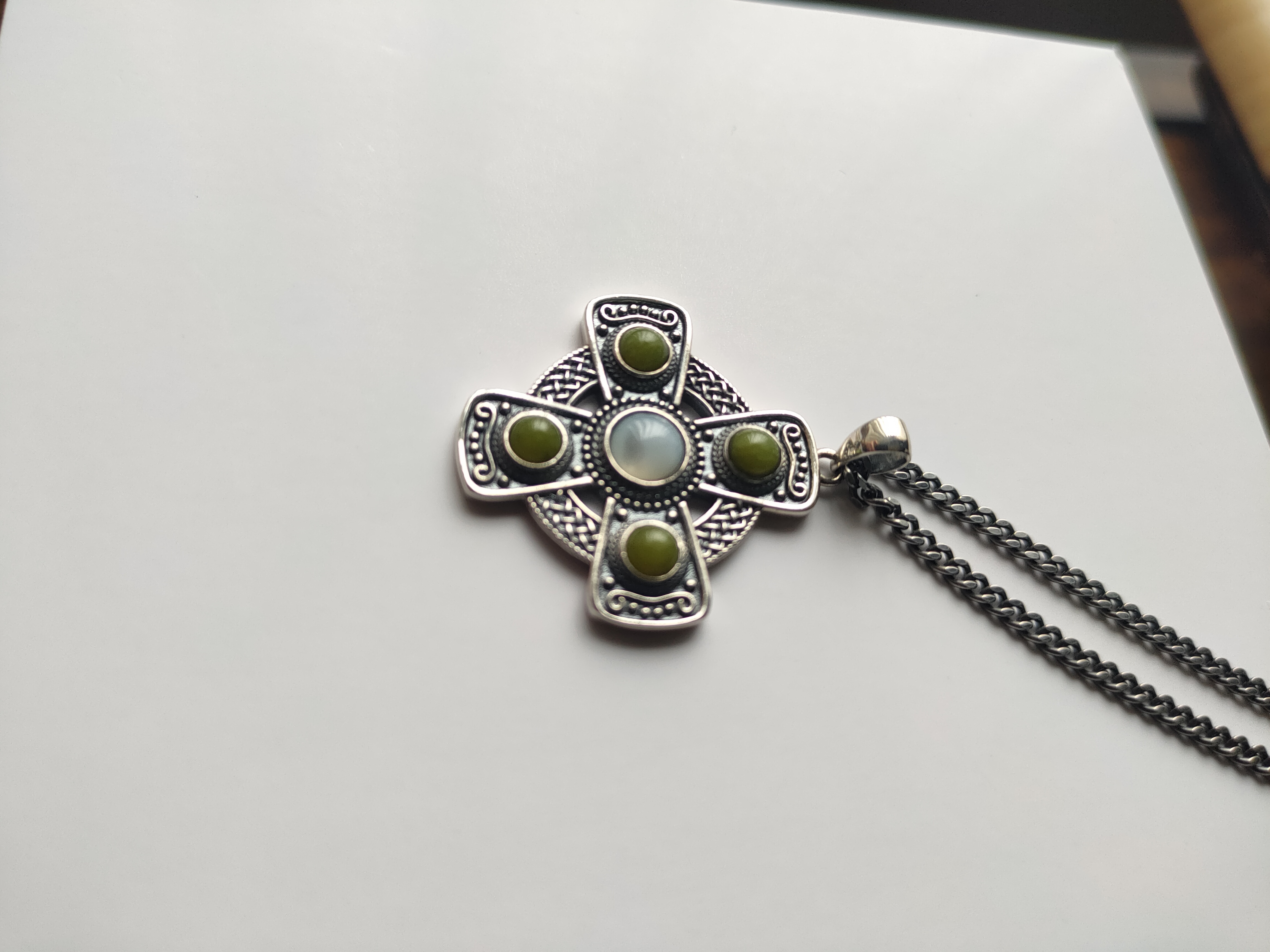 Connemara Marble Celtic Cross Necklace