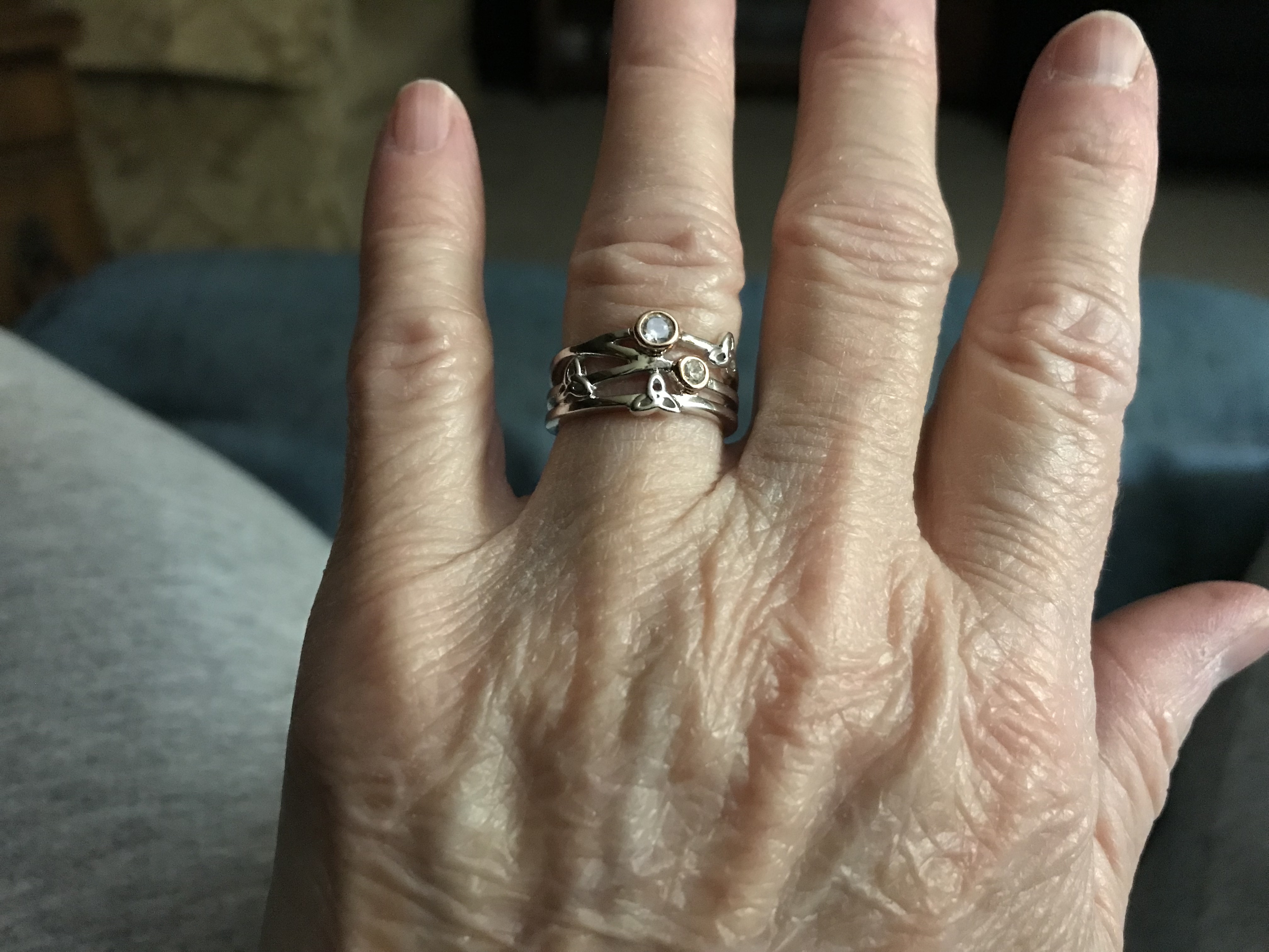 Two-Tone Trinity Knot Ring