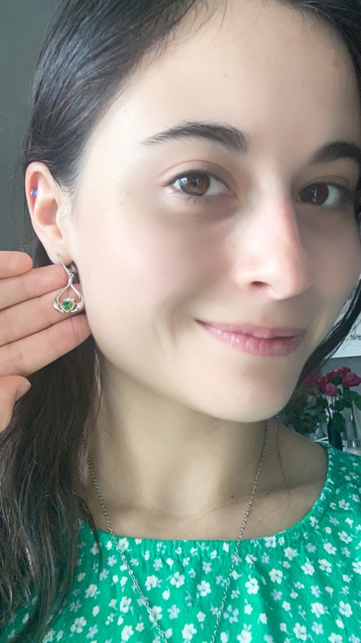 Silver Rose Gold Claddagh Earrings