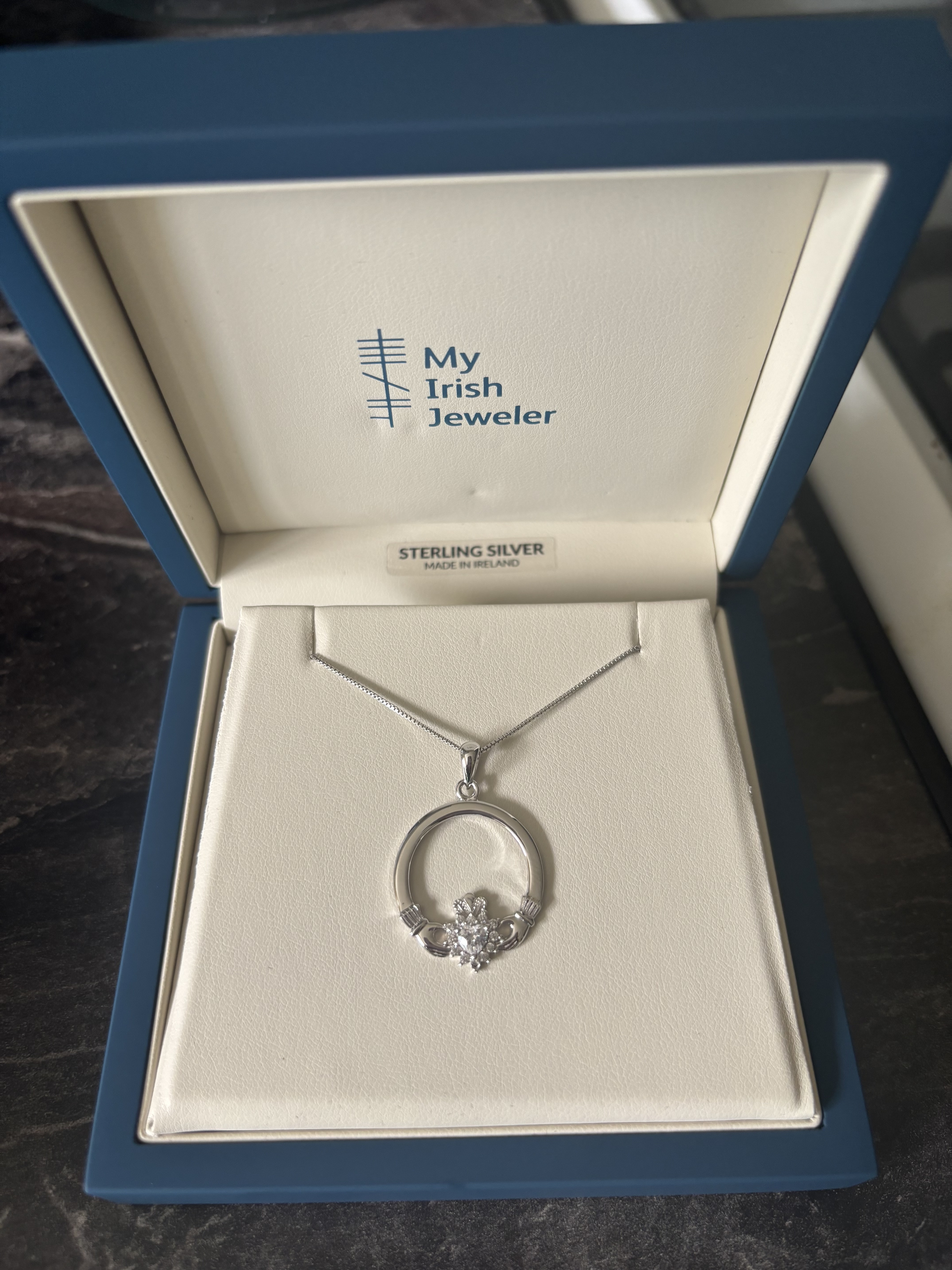 Claddagh Cluster CZ Necklace