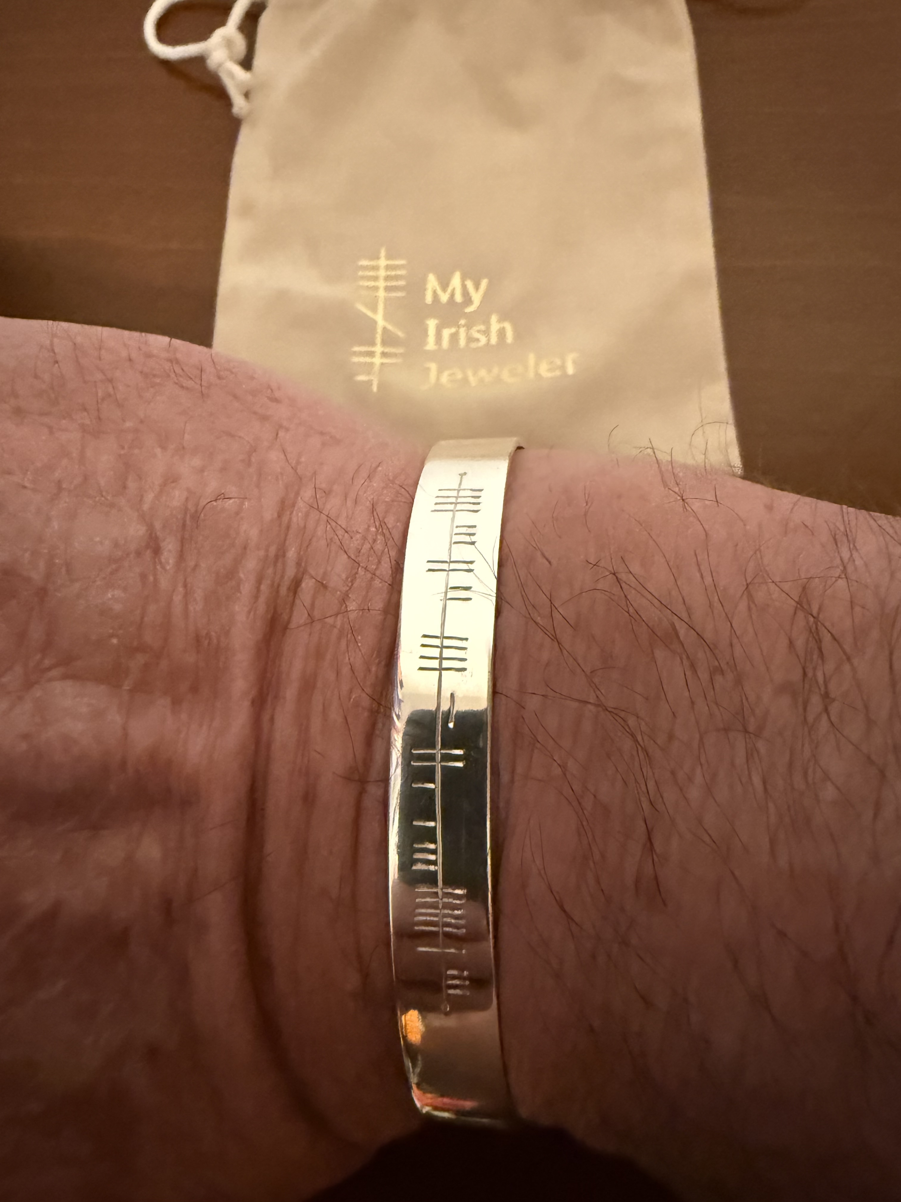 10mm Ogham  Gents Bangle