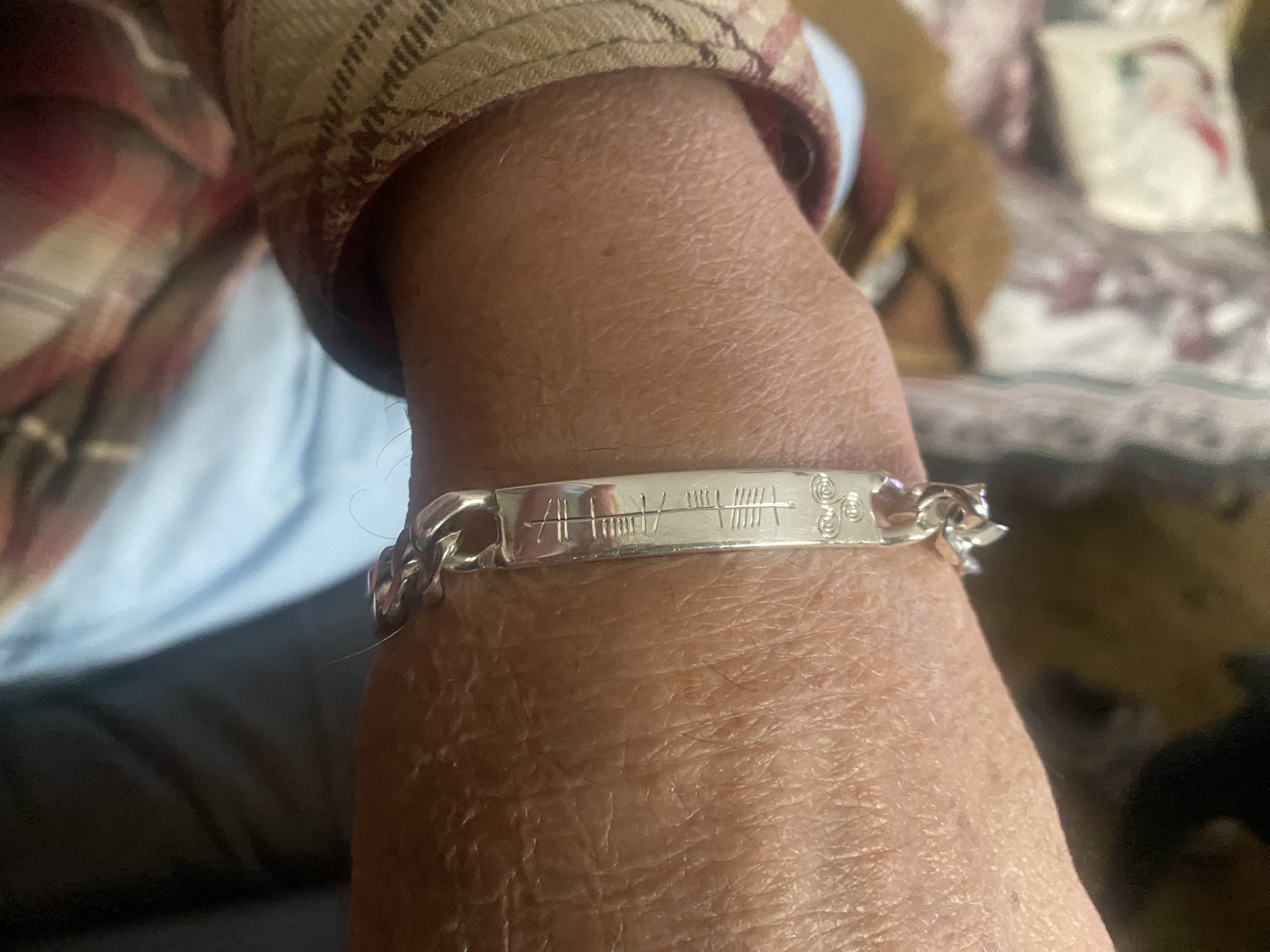 Sterling Silver Ogham Mo Anam Cara Bracelet